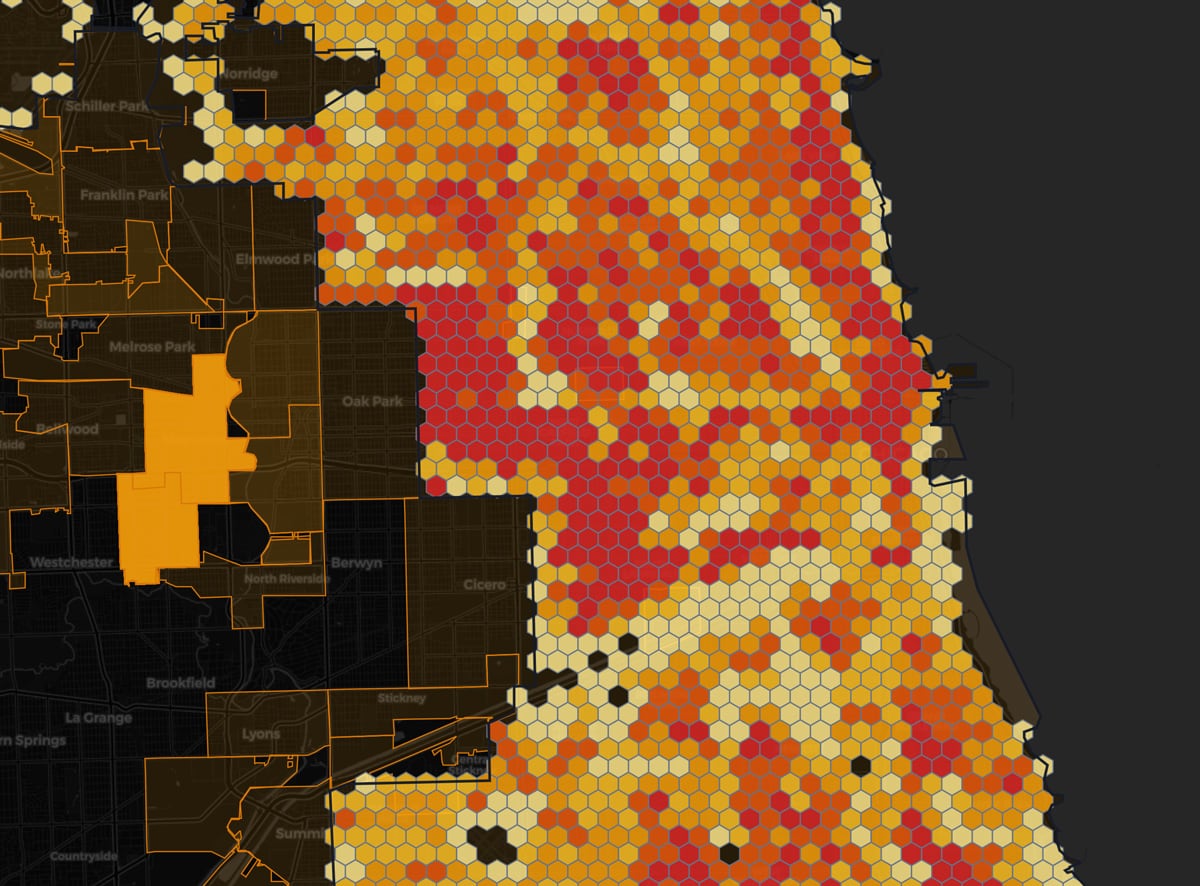 Map visualization highlighting Darley's NERIS mapping features
